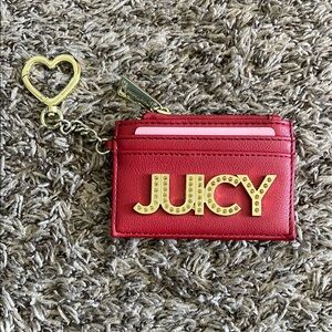Juicy Couture Red Card Holder with Gold Accents